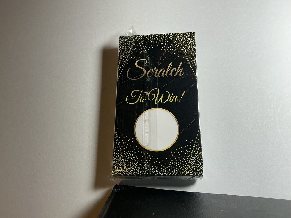 Scratch To Win Scratch-Off Stickers Black and Gold Design